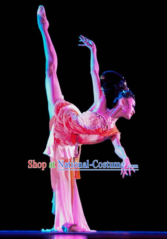 Chinese Classical Dance Costume Folk Dancing Costumes Traditional Chinese Dance Costumes Asian Dancewear Complete Set for Women Girls