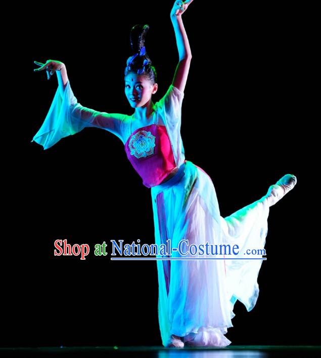 Chinese Classical Dance Costume Folk Dancing Costumes Traditional Chinese Dance Costumes Asian Dancewear Complete Set for Women Girls