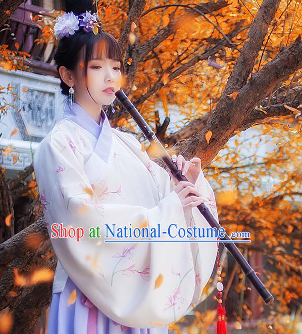 Chinese Traditional Oriental Dress Hanfu Clothing Asian Dresses Fashion Cheongsam Dress China Clothing and Hair Jewelry for Women