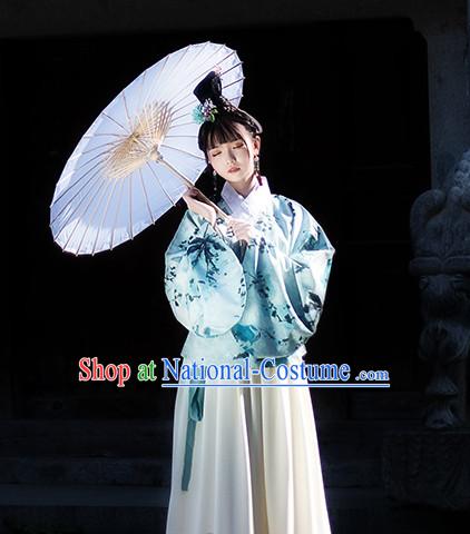 Chinese Traditional Oriental Dress Hanfu Clothing Asian Dresses Fashion Cheongsam Dress China Clothing and Hair Jewelry for Women