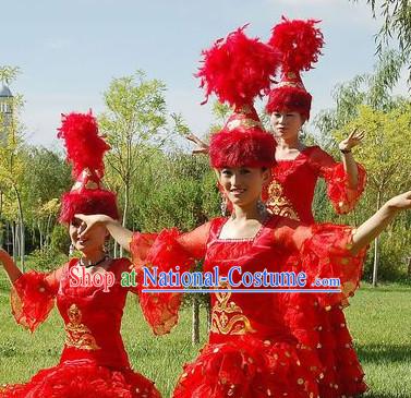 Chinese Folk Dance Ethnic Dresses Traditional Wear Clothing Cultural Dancing Costume Complete Set for Women