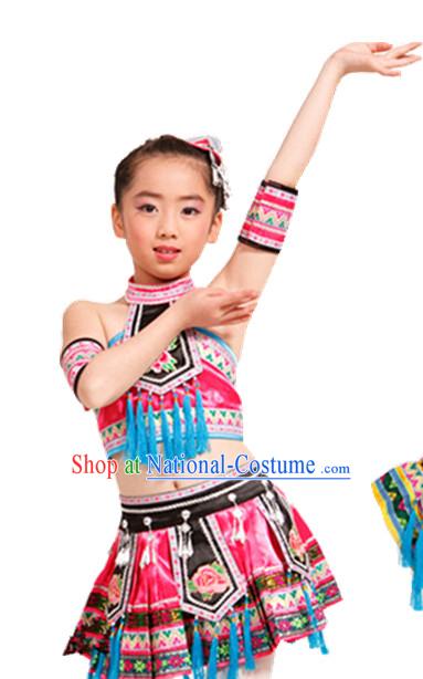 Chinese Folk Dance Ethnic Dresses Traditional Wear Clothing Cultural Dancing Costume Complete Set for Women