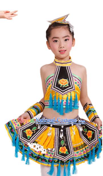 Chinese Folk Dance Ethnic Dresses Traditional Wear Clothing Cultural Dancing Costume Complete Set for Women