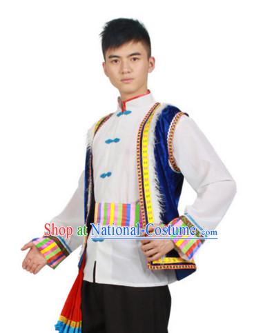 Chinese Folk Dance Dress Clothing Dresses Costume Ethnic Dancing Cultural Dances Costumes for Men