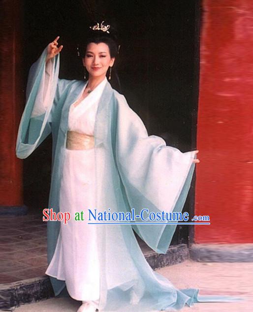 Ancient Chinese TV Drama White Snake Film Women s Clothing _ Apparel Chinese Traditional Dress Theater and Reenactment Costumes and Coronet Complete Set