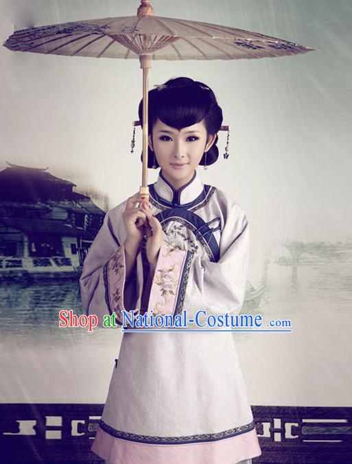 Chinese Minguo Women s Clothing _ Apparel Chinese Traditional Dress Theater and Reenactment Costumes and Coronet Complete Set