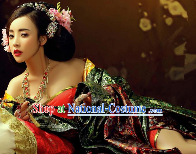 Chinese Sexy Women s Clothing _ Apparel Chinese Traditional Dress Theater and Reenactment Costumes and Headwear Complete Set