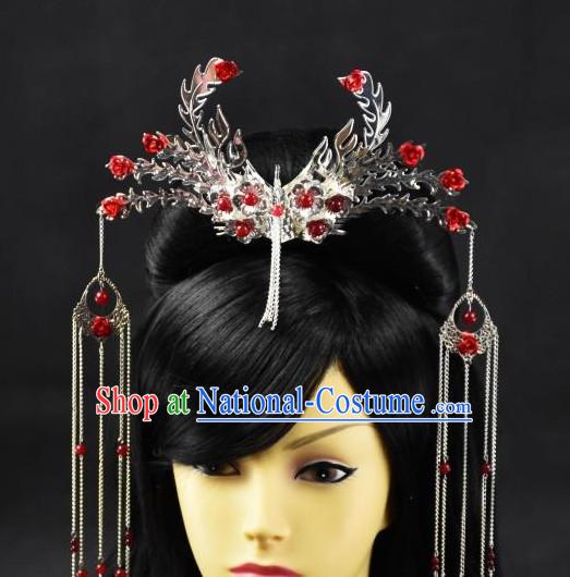 Top Chinese Empress Phoenix Hair Style China Hairpieces Chinese Traditional Hairpins Bridal Headwear