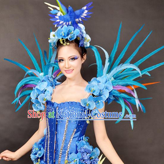 Unique Design Blue Bird Stage Costumes Theater Costumes Professional Theater Costume for Women