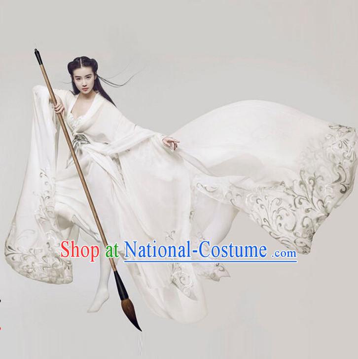 Top Chinese Ancient Women s Clothing _ Apparel Chinese Traditional Dress Theater and Reenactment Costumes and Hat Complete Set