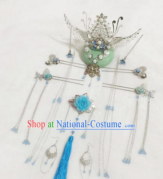 Princess Hanfu Hair Accessories Headpiece Headdress Phoenix Crown Hair Decoration Head Hairpin Accessories Comb Wedding Headwear Hair Accessorie Head Dress