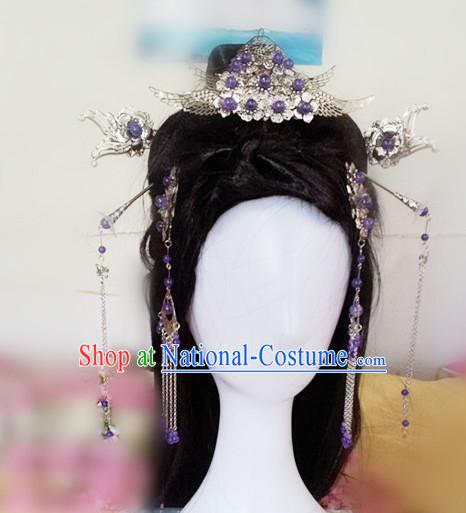 Princess Hanfu Hair Accessories Headpiece Headdress Phoenix Crown Hair Decoration Head Hairpin Accessories Comb Wedding Headwear Hair Accessorie Head Dress