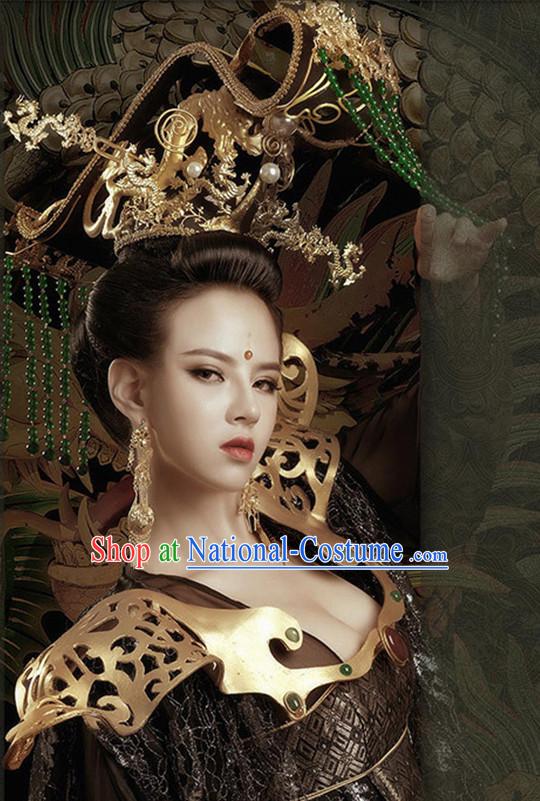 Ancient Chinese Empress Hair Hat Hair Accessories Headpiece Headdress Phoenix Crown Hair Decoration