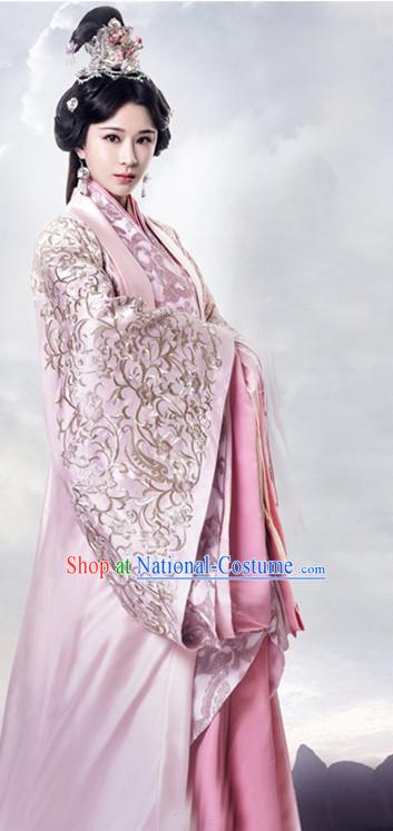 Top Chinese Ancient Empress Women s Clothing _ Apparel Chinese Traditional Dress Theater and Reenactment Costumes and Headwear Complete Set