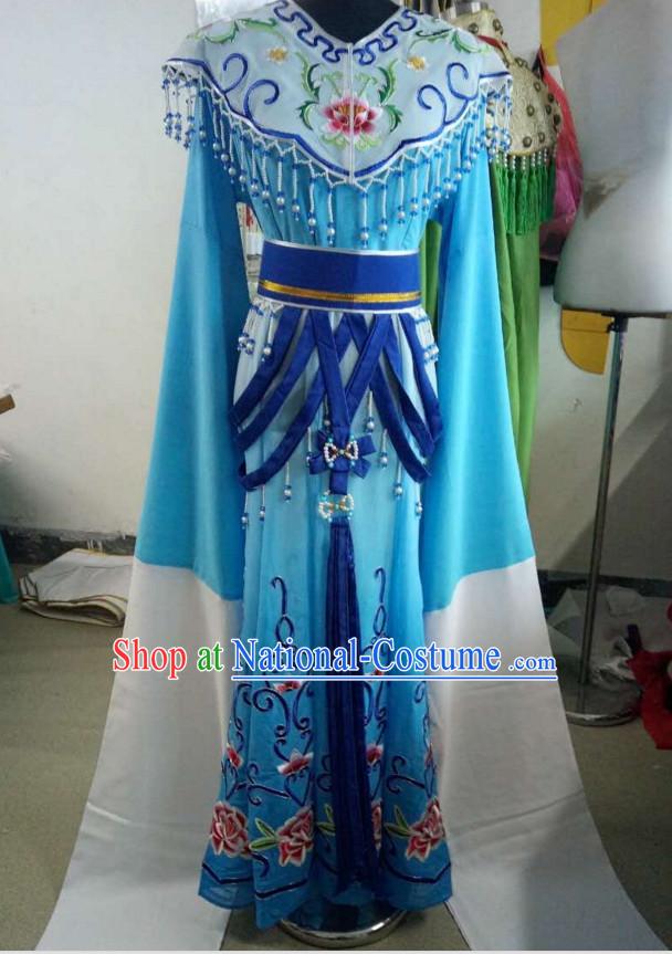 Chinese Classical Yue Opera Long Sleeves Dance Costumes Huang Mei Opera Costume Complete Set for Women Girls Children Adults