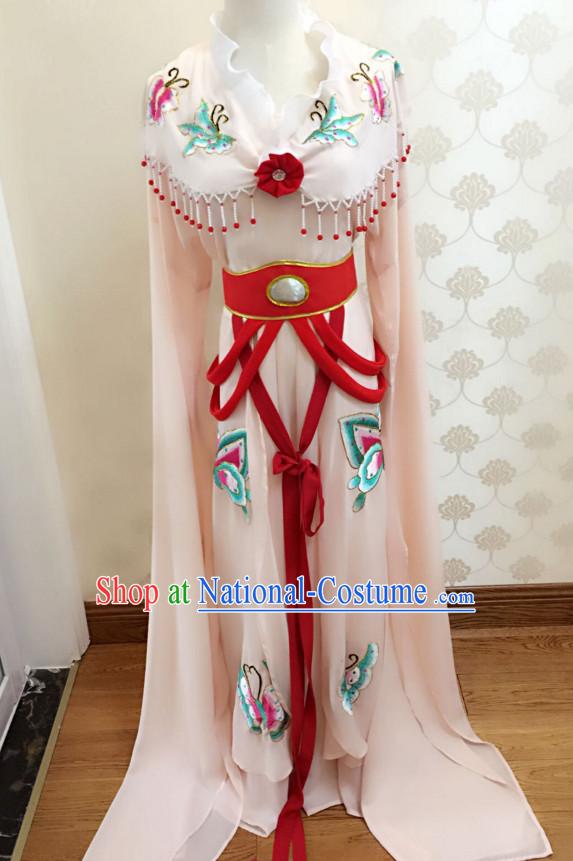 Chinese Classical Yue Opera Long Sleeves Dance Costumes Huang Mei Opera Costume Complete Set for Women Girls Children Adults