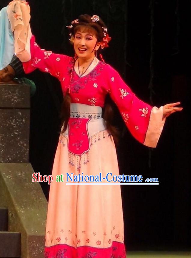 Chinese Classical Yue Opera Dance Costumes Huang Mei Opera Costume Complete Set for Women Girls Children Adults