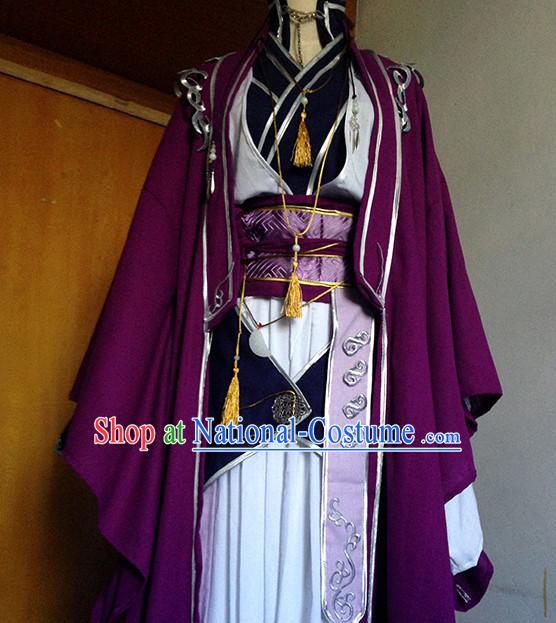 Ancient Chinese Style Halloween Cosplay Cos Fighter Knight Complete Set for Men