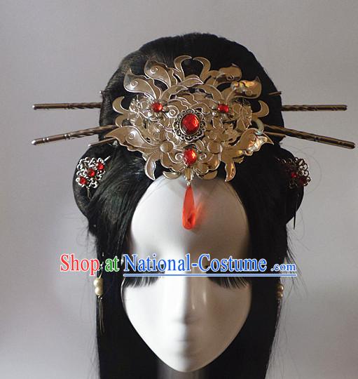 Chinese Classic Headwear Crowns Hats Headpiece Hair Accessories Jewelry Set