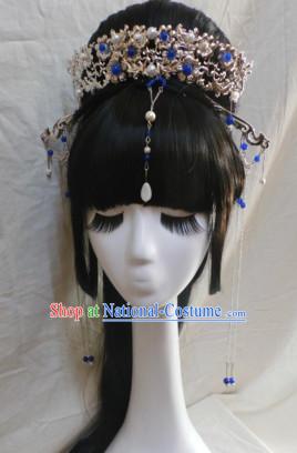 Chinese Classic Lady Headwear Crowns Hats Headpiece Hair Accessories Jewelry Set