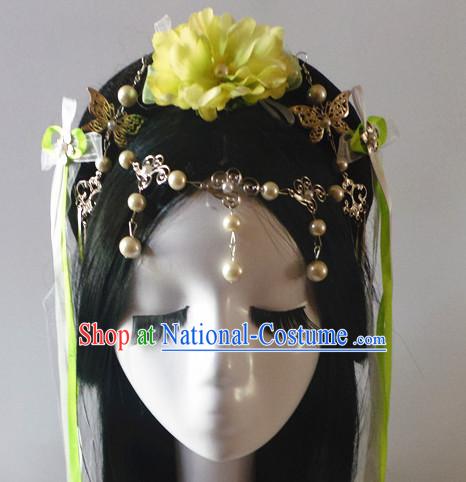 Chinese Classic Lady Fairy Headwear Crowns Hats Headpiece Hair Accessories Jewelry Set