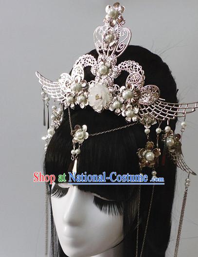 Chinese Classic Lady Princess Fairy Headwear Crowns Hats Headpiece Hair Accessories Jewelry Set