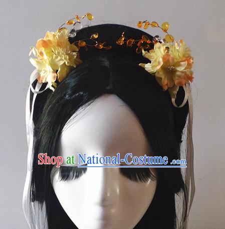 Chinese Classic Lady Fairy Headwear Crowns Hats Headpiece Hair Accessories Jewelry Set