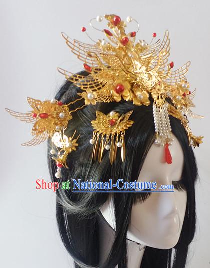 Chinese Classic Lady Princess Fairy Headwear Crowns Hats Headpiece Hair Accessories Jewelry Set