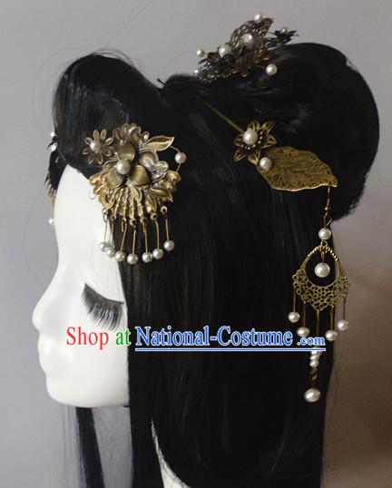 Chinese Classic Lady Princess Fairy Headwear Crowns Hats Headpiece Hair Accessories Jewelry Set