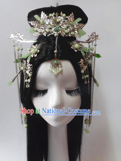 Chinese Classic Princess Fairy Headwear Crowns Hats Headpiece Hair Accessories Jewelry Set