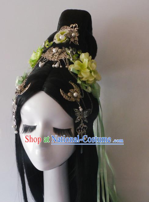 Chinese Classic Princess Fairy Headwear Crowns Hats Headpiece Hair Accessories Jewelry Set