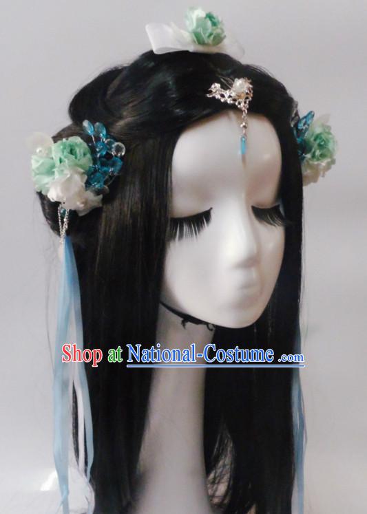 Chinese Classic Princess Wigs and Headwear Crowns Hats Headpiece Hair Accessories Jewelry Set