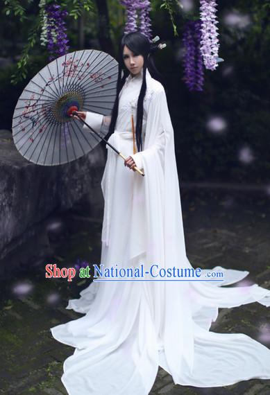 Top Chinese Ancient Costumes Theater and Reenactment Costumes and Headgear Complete Set for Women