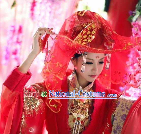 Top Chinese Ancient Costumes Theater and Reenactment Costumes and Headgear Complete Set for Women