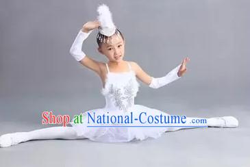 Chinese White Peacock Dance Costume Dance Costumes for Girls