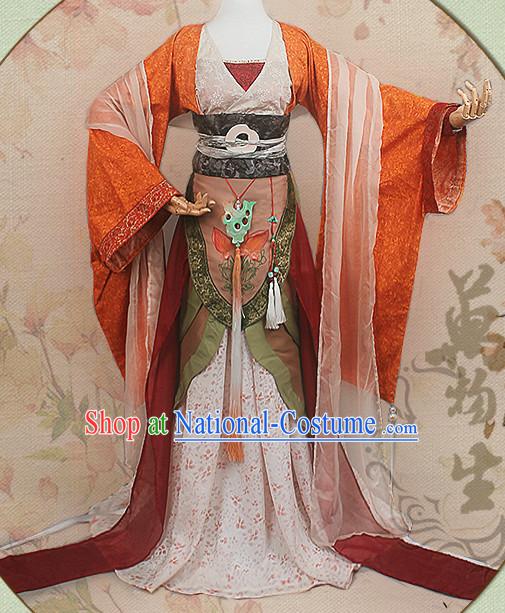 Chinese Hanfu Noblewoman Robe Clothing Handmade Bjd Dress Opera Costume Drama Costumes Complete Set