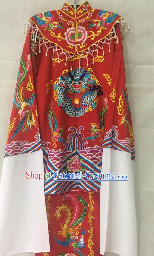 China Beijing Opera Wedding Phoenix Dresses Embroidered Robe Stage Costumes Complete Set