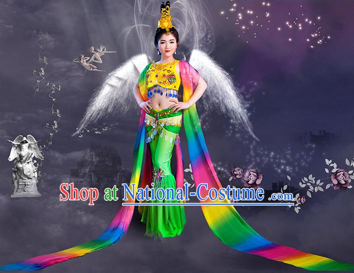 Dance dress chinese fan Dance costume ribbon Dance costume folk Dance tao yao silk Dance