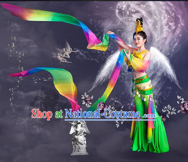 Dance dress chinese fan Dance costume ribbon Dance costume folk Dance tao yao silk Dance