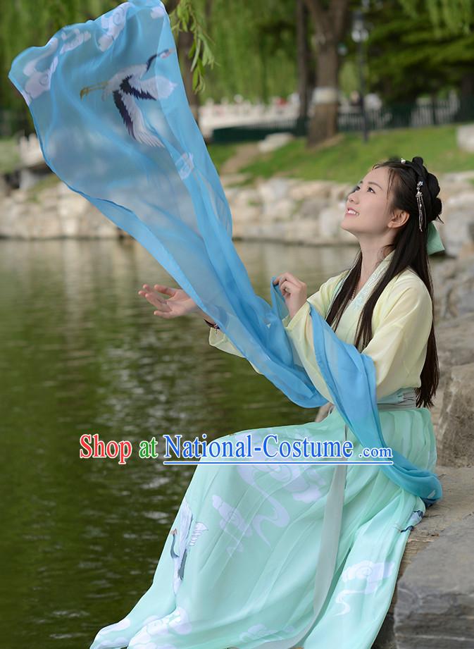 Ancient Chinese Han Dynasty Women Han Costume Dress Hanfu Suit