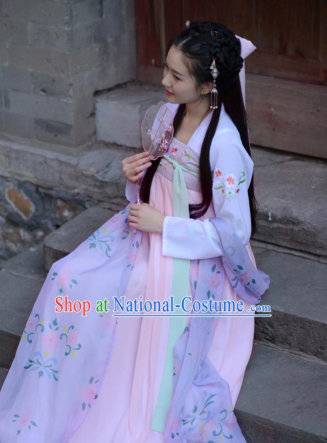 Ancient Chinese Tang Dynasty Women Han Costume Dress Hanfu Suit