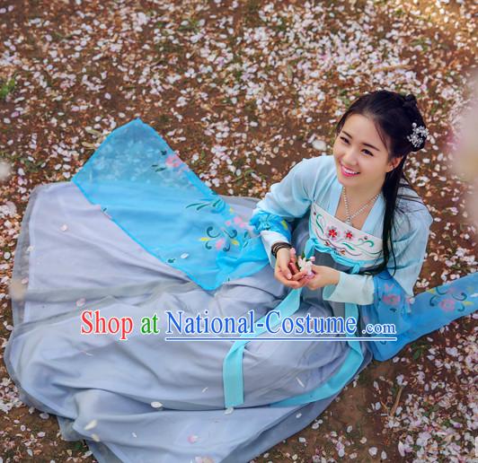 Ancient Chinese Tang Dynasty Women Han Costume Dress Hanfu Suit