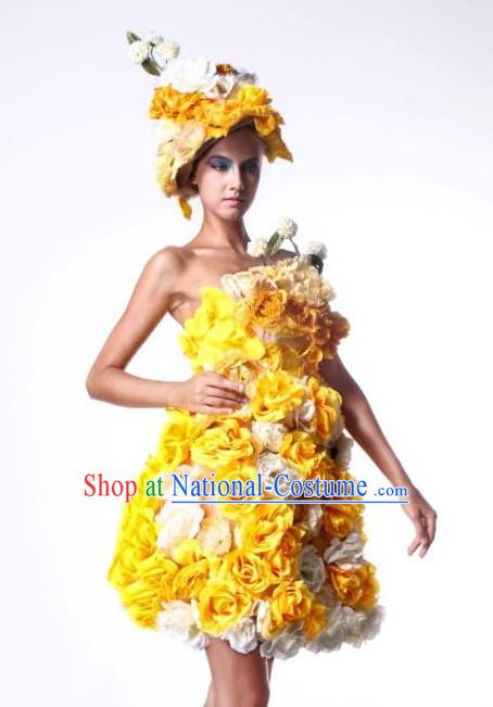 Parade Quality Flower Dance Costumes Popular Ostrich Feathers Fancy Costume Costume Angel Wings Costume Complete Set