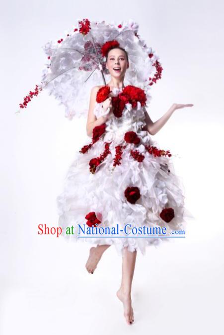 Parade Quality Flower Dance Costumes Popular Ostrich Feathers Fancy Costume Costume Angel Wings Costume Complete Set