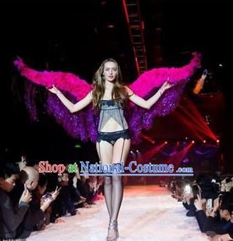 Model Feather Butterfly Dance Costumes Popular Ostrich Feathers Fancy Costume Stage Drama Costumes Angel Wings Parade Costume Complete Set