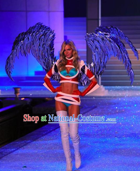 Model Feather Butterfly Dance Costumes Popular Ostrich Feathers Fancy Costume Stage Drama Costumes Angel Wings Parade Costume Complete Set