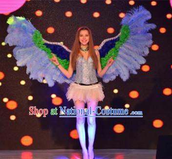 Model Feather Butterfly Dance Costumes Popular Ostrich Feathers Fancy Costume Stage Drama Costumes Angel Wings Parade Costume Complete Set