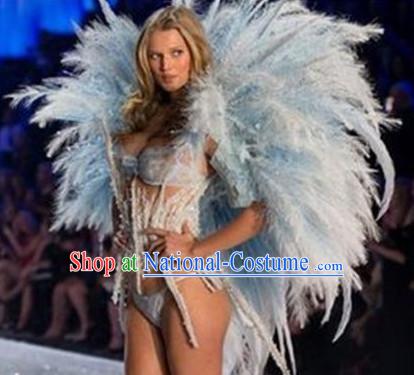 Model Feather Butterfly Dance Costumes Popular Ostrich Feathers Fancy Costume Stage Drama Costumes Angel Wings Parade Costume Complete Set