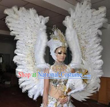 Model Feather Butterfly Dance Costumes Popular Ostrich Feathers Fancy Costume Stage Drama Costumes Angel Wings Parade Costume Complete Set