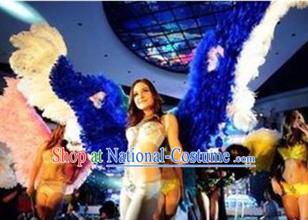 Model Feather Butterfly Dance Costumes Popular Ostrich Feathers Fancy Costume Stage Drama Costumes Angel Wings Parade Costume Complete Set